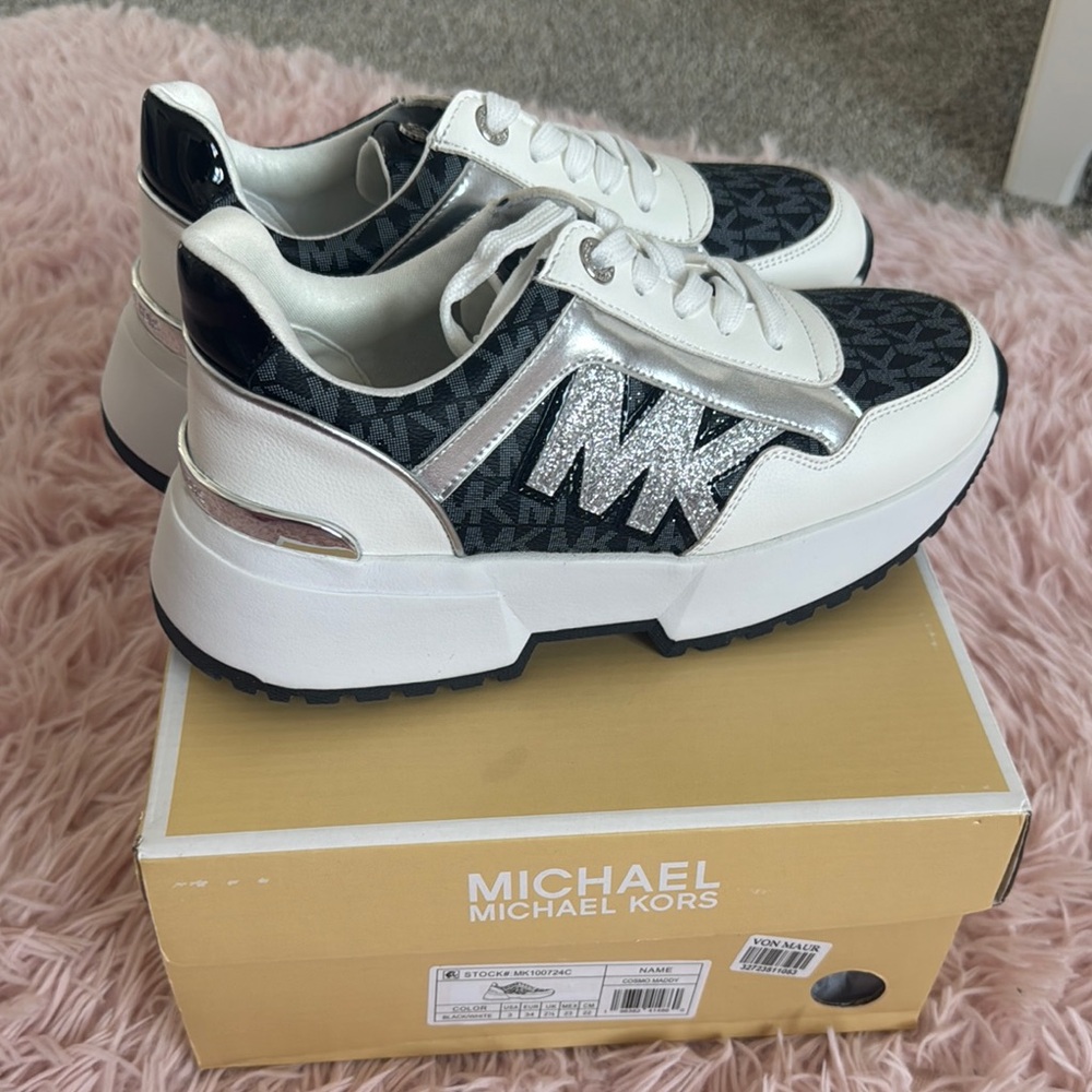 MICHAEL Michael Kors Black and White Chunky Sneakers
